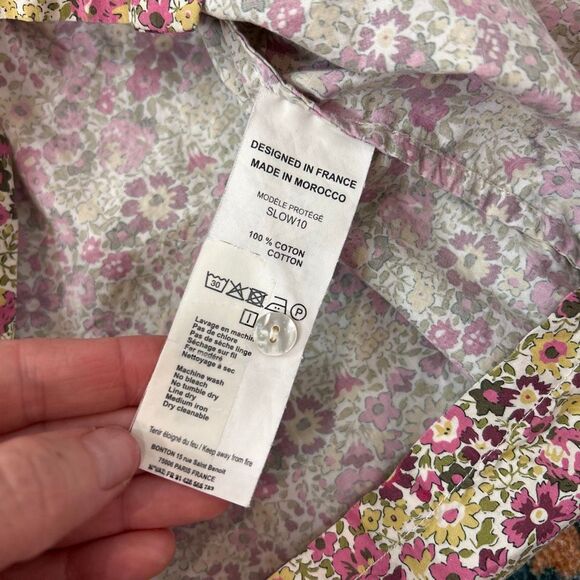 Bonton Dress Girls 6 Multicolor Liberty Floral Ruffle Button Front Pleated fall - Picture 10 of 11